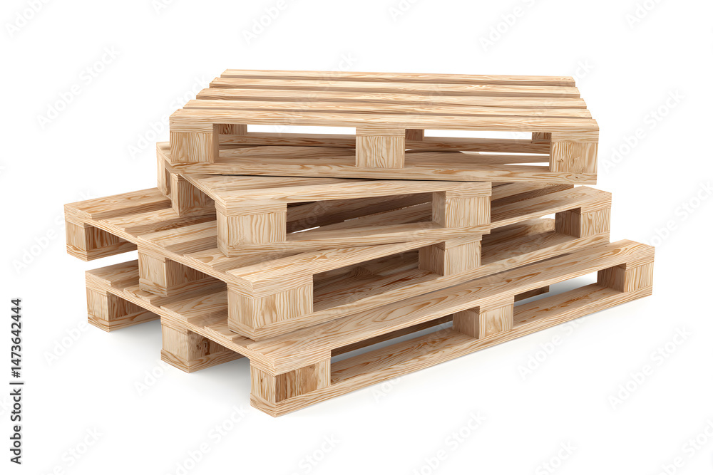 Wooden pallets isolated on white background Wooden pallets isolated on white background