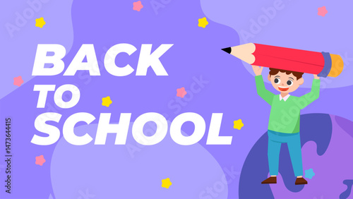 back to school season vector flat cute character illustration with schools accessories. school beginning concept.
