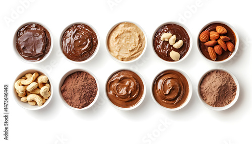 Obraz na płótnie Sample of tasty nut butter isolated on white, top view w salonie