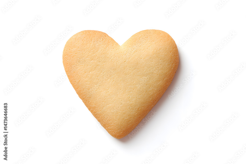 Obraz premium Heart shaped cookie isolated on white background