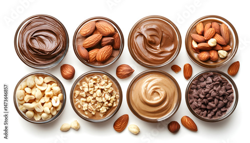 Obraz na płótnie Sample of tasty nut butter isolated on white, top view w salonie