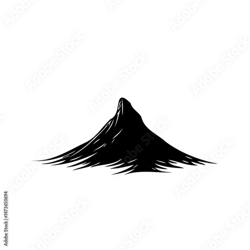 Silhouette mountain peak illustration, representing nature's formidable strength and beauty