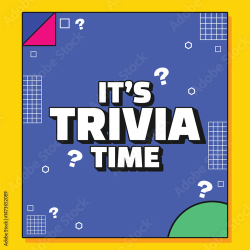 Flat design trivia day icons with fun symbols