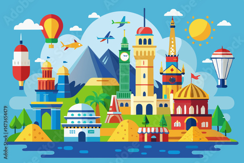 vector illustration of a castle