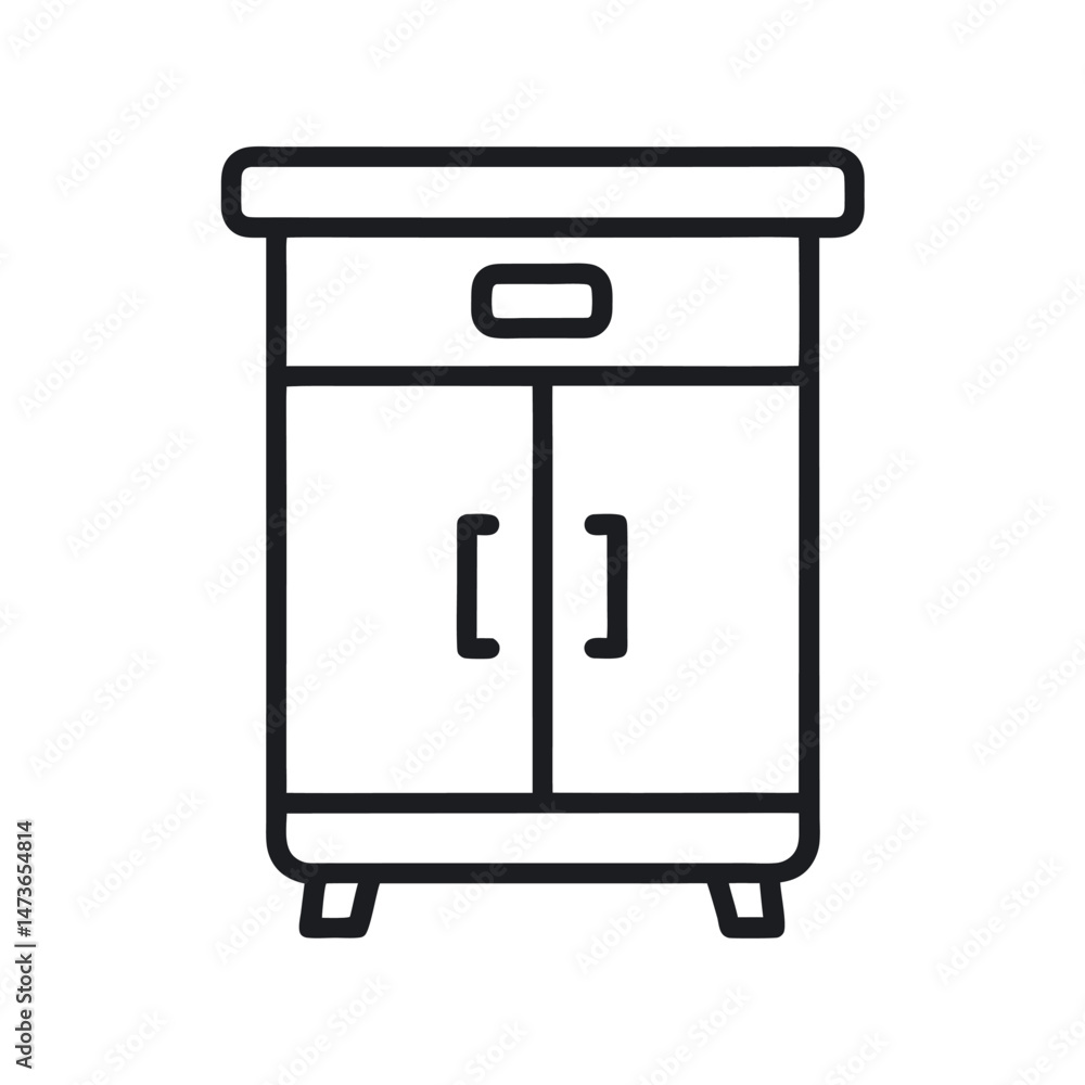 cupboard drawer cabinet outline illustration cupboard drawer cabinet outline illustration