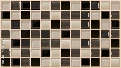 Modern abstract tile pattern with soft shadows and neutral tones, ideal for backgrounds, digital design, or interior mockups.