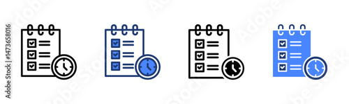Planning icon sheet multiple style collection