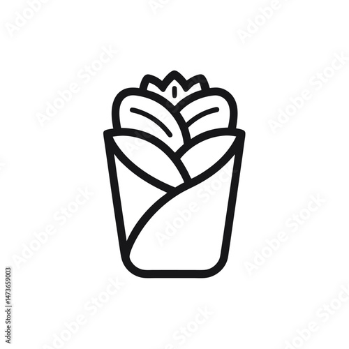 food wrap kitchen storage icon white line