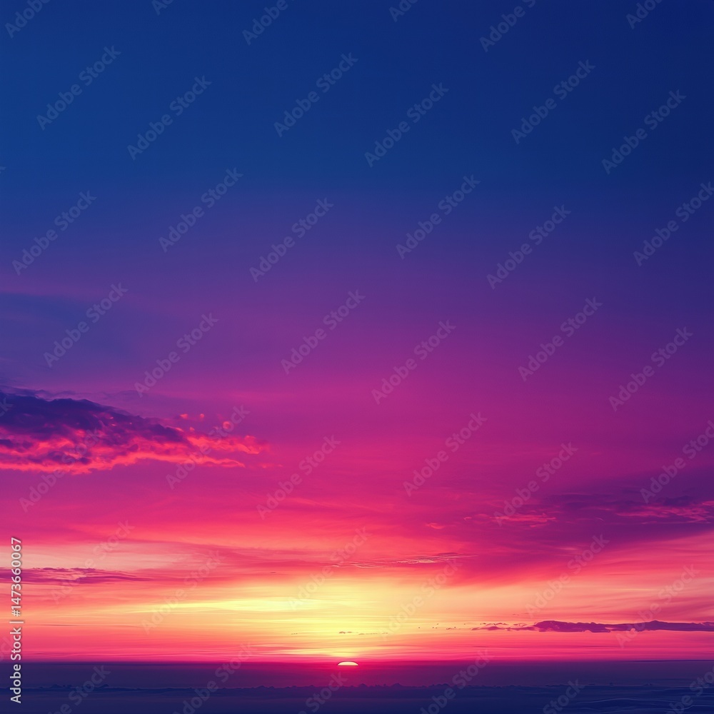 Obraz premium Majestic sunset displaying brilliant hues of orange and purple against a serene sky