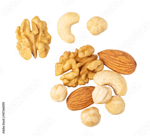 Quadro su tela Nuts mix on transparent background