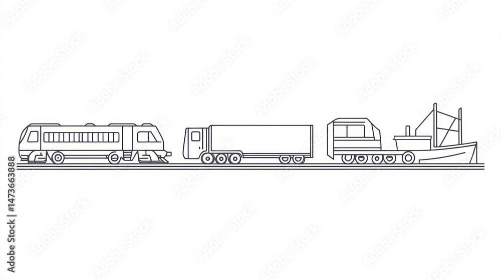 Obraz premium Transportation Line Illustration