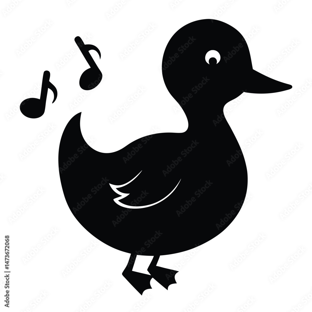 Fototapeta premium White bird animal vector illustration of a cute wild duck with ducklings