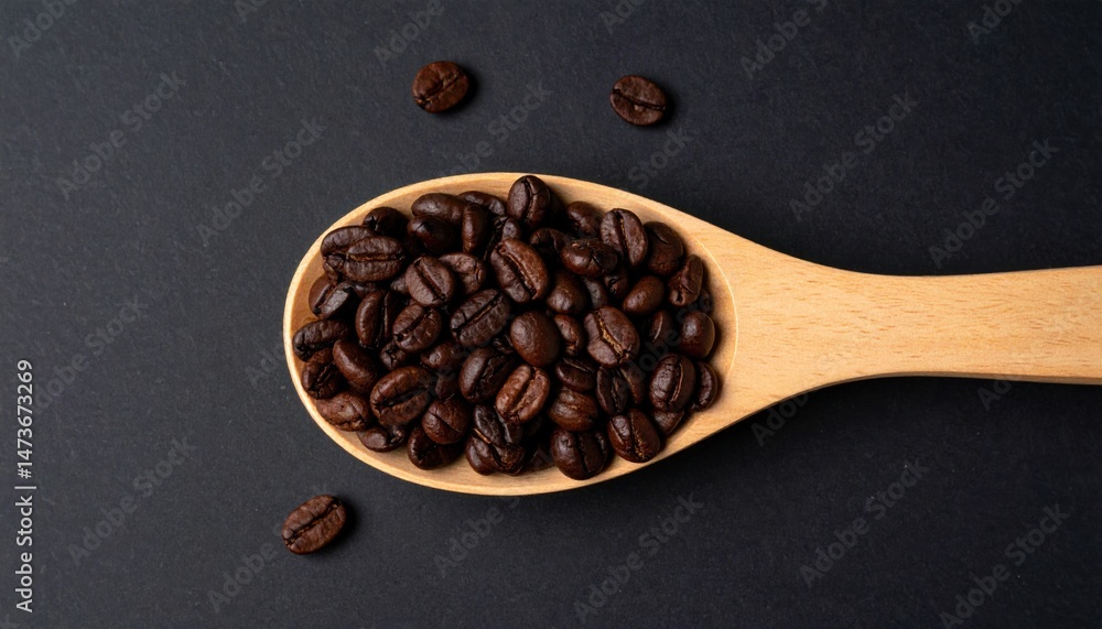 Obraz premium Preparing fresh coffee beans kitchen counter food photography dark environment close-up view culinary arts