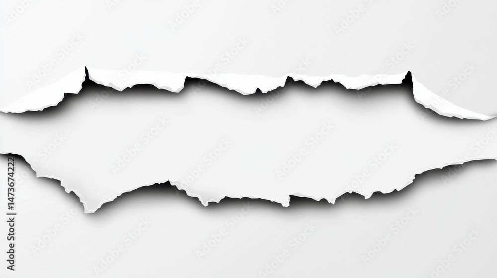 Torn Paper Edge with Empty Space for Text or Image Placement Torn Paper Edge with Empty Space for Text or Image Placement