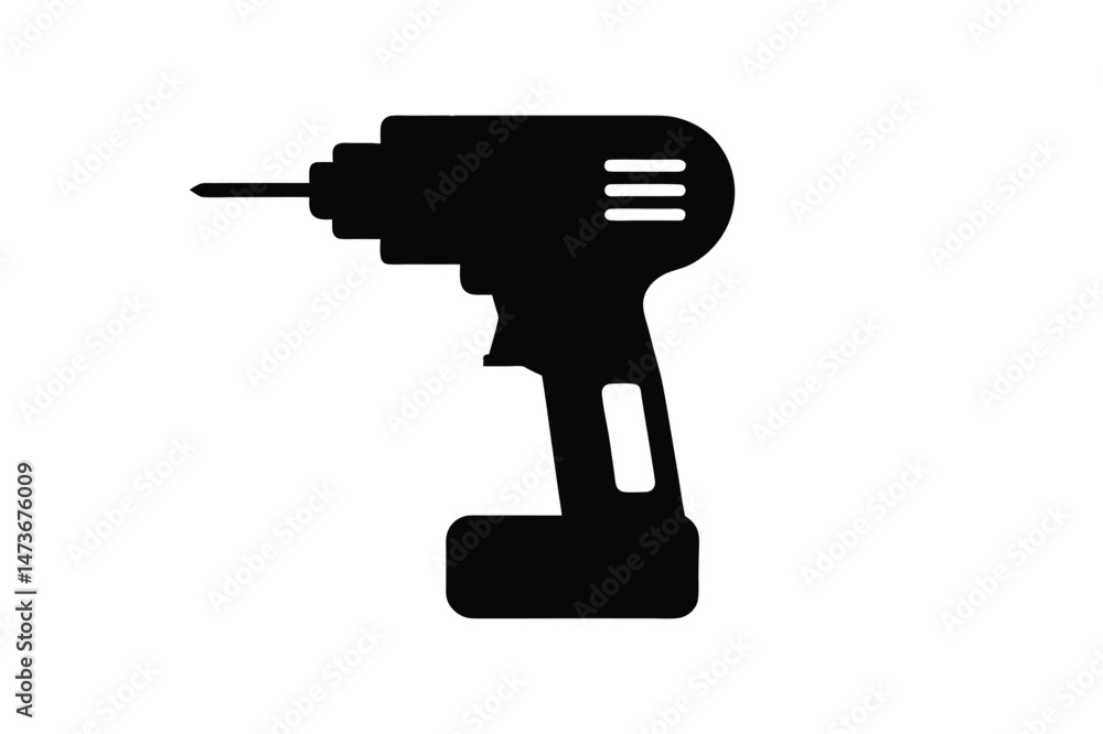 Drill Machine silhouette Vector illustration, Set of Drill Machine silhouette Drill Machine silhouette Vector illustration, Set of Drill Machine silhouette