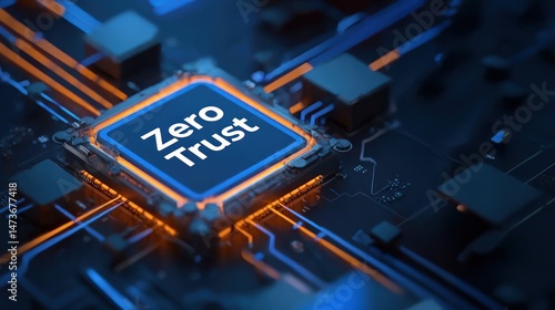 Wallpaper Mural Digital shield with zero trust text and glowing wires shows core tech of zero trust security, privacy design, and secure system framework Torontodigital.ca