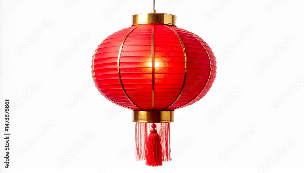 Obraz premium red chinese lantern on white background