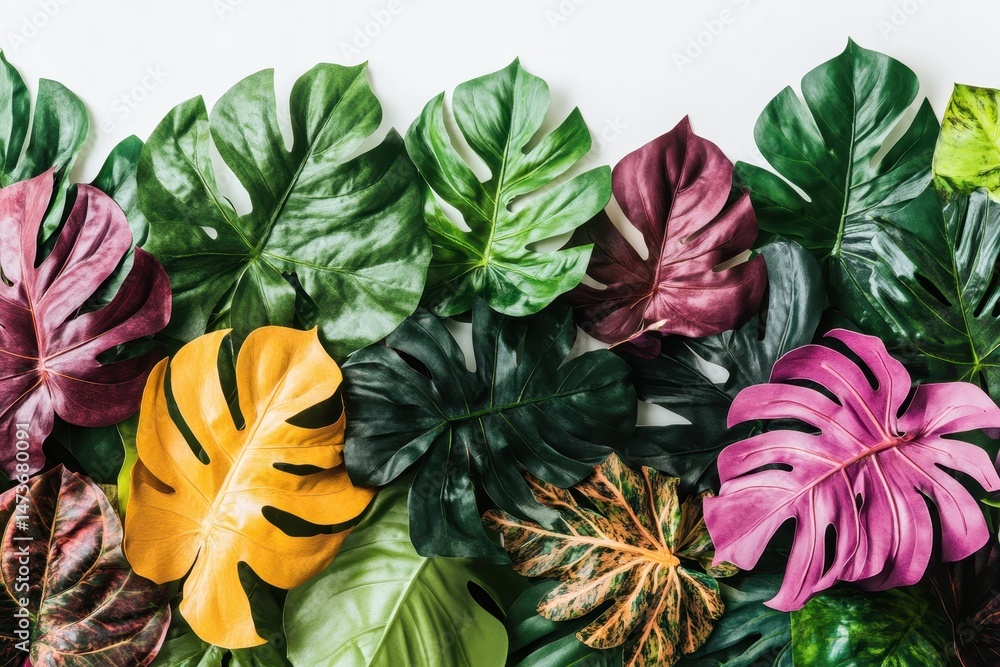 custom made wallpaper toronto digitalVibrant tropical leaves in various colors