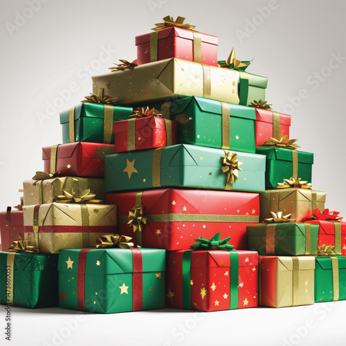 stack of christmas presents