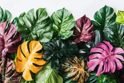 Wallpaper Mural Vibrant tropical leaves in various colors Torontodigital.ca