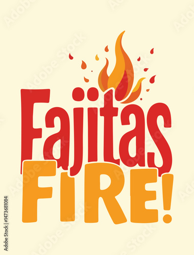 Minimalist National Fajita Day Vector Design Featuring Geometric Shapes, Bold Typography, and Solid Colors to Celebrate Mexican Cuisine and Fajita Ingredients