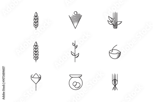 Outline pearl barley vector graphic