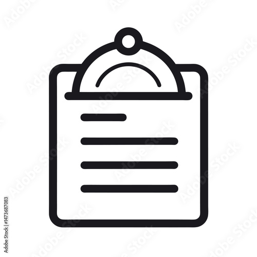 Order Pad Restaurant Service Icon Line Art in White Background