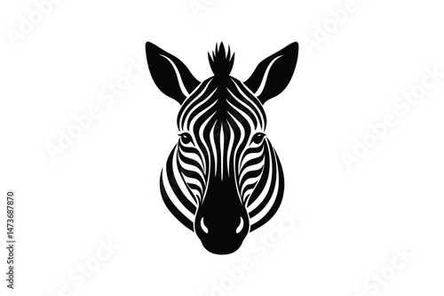 Zebra Head  silhouette Vector bundle  illustration, Set of Zebra Head  silhouette Vector
