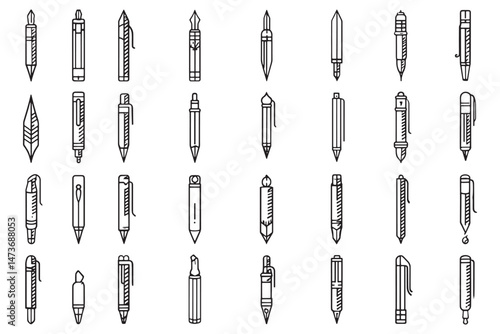 Pen writing tool minimalist icon