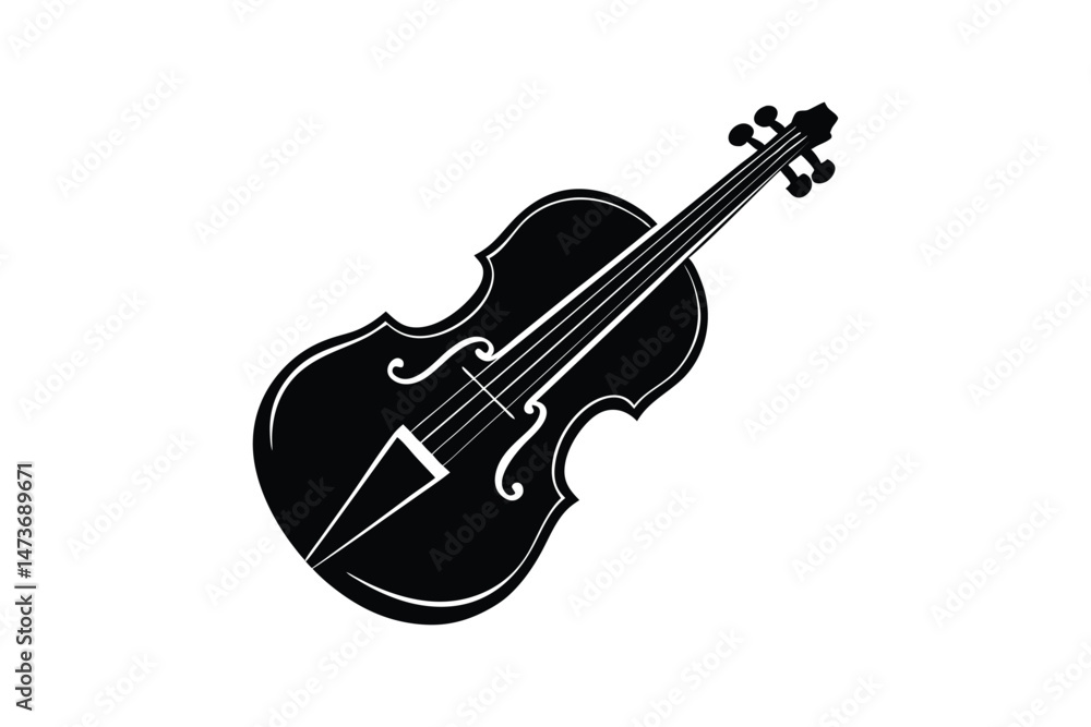 Naklejka premium Silhouette art illustration of a violin.eps