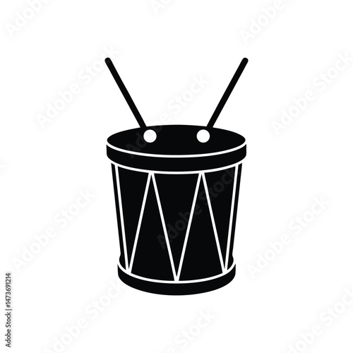 Silhouette art illustration of a minimalist design for a drum or a bass drum.eps