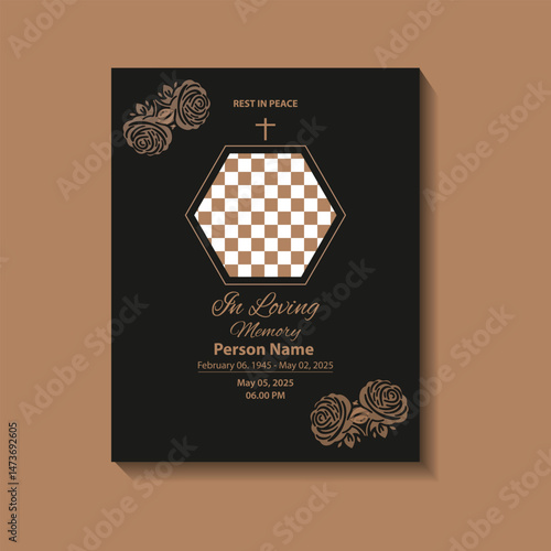 Elegant Funeral Memorial Card