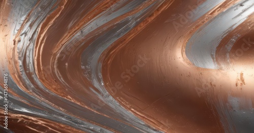 Abstract silver and copper metallic texture with shimmering highlights ,  gradient,  shimmer,  polished