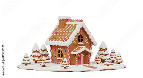 cartoon style gingerbread house