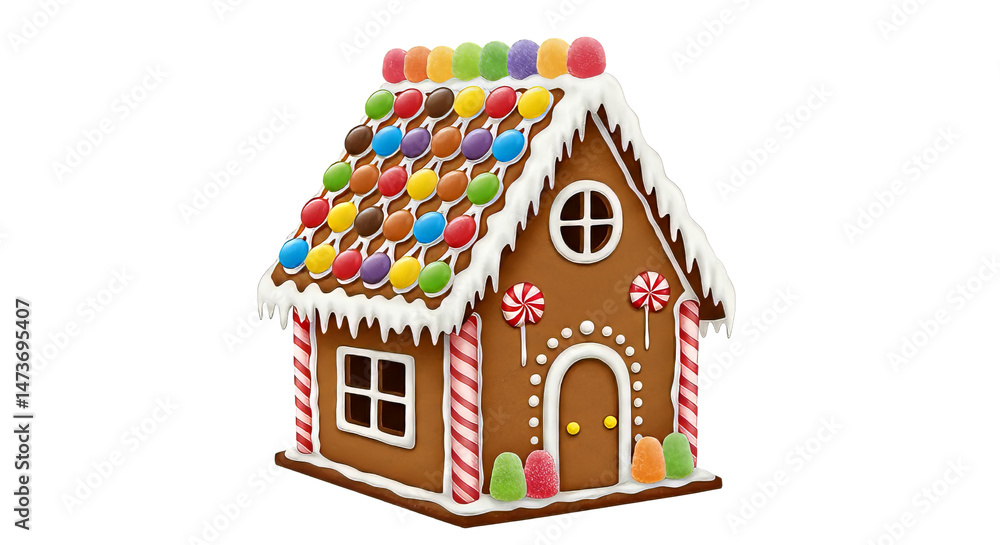 Fototapeta premium Gingerbread House with Candy Decorations