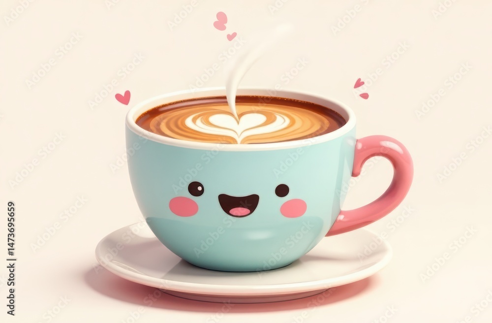 Fototapeta premium a cup of cappuccino with a smiley face
