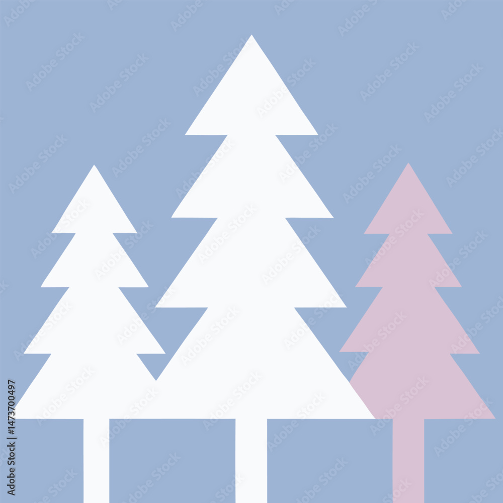 Abstract vector christmas tree with snowflakes, a festive holiday card decoration Abstract vector christmas tree with snowflakes, a festive holiday card decoration