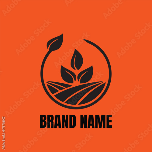 Agricultural logo vector silhouette 