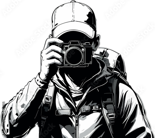 A man holding a camera