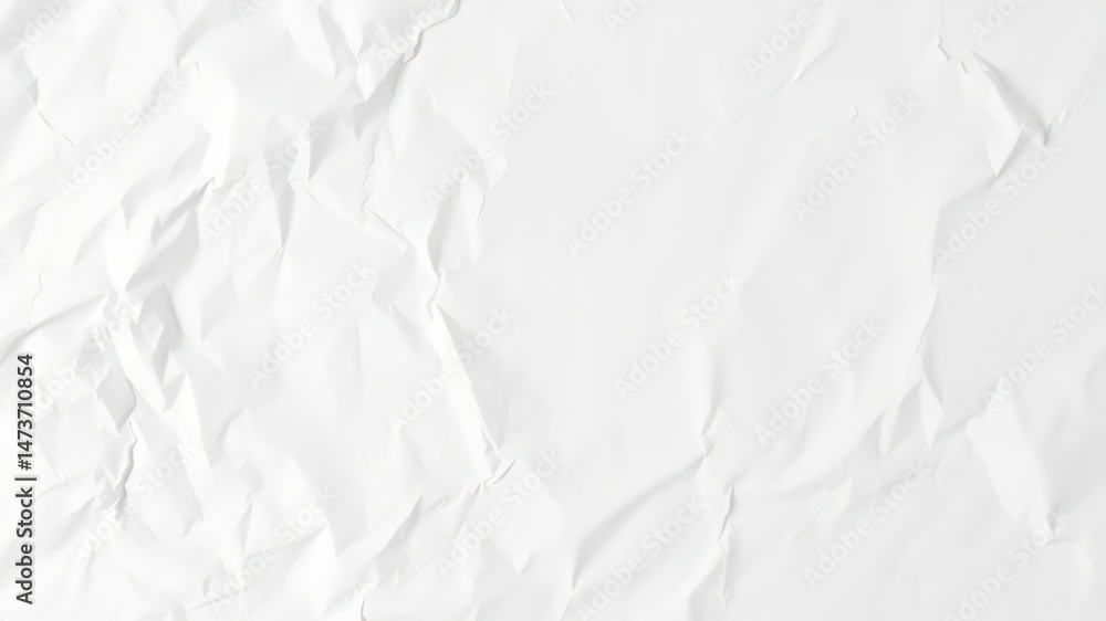 Fototapeta premium High-resolution image of a crumpled white paper texture suitable for backgrounds or design elements