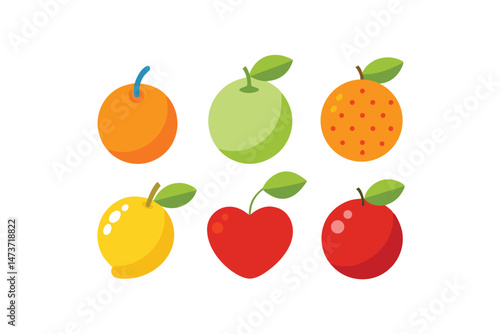 set of vegetables isolated on white