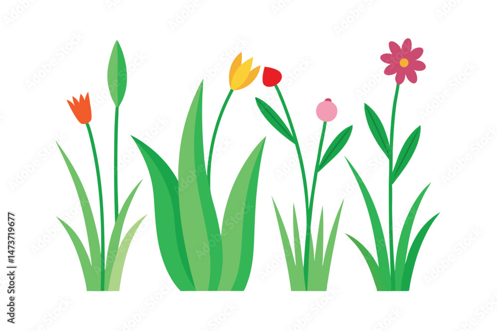 Collection of Grass and Flowers Pro Vector Design for Printables Collection of Grass and Flowers Pro Vector Design for Printables