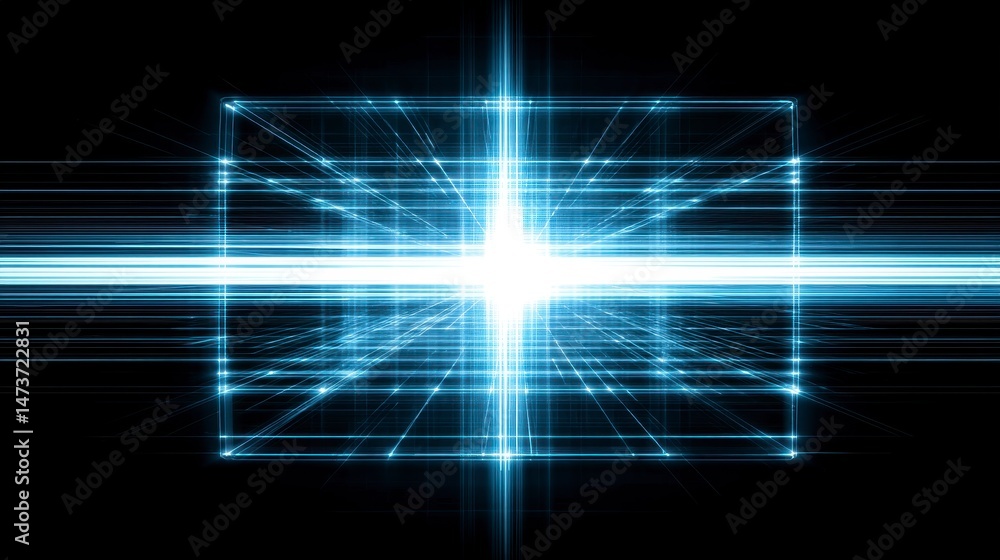 Obraz premium Futuristic Light Grid Abstract Technological Space Digital Network Visualization