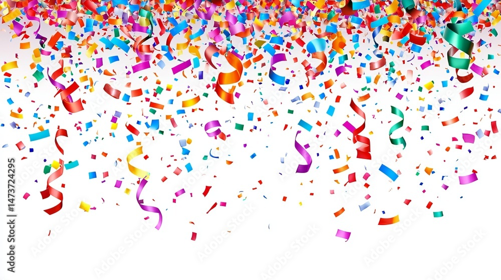 Colorful confetti falling on a white background (40) Colorful confetti falling on a white background (40)