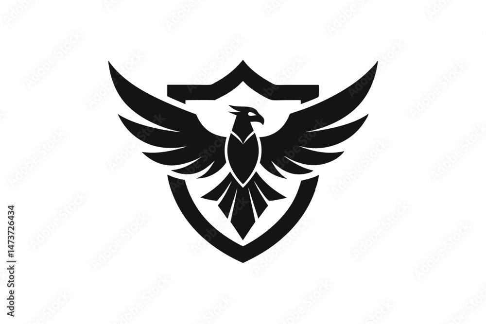 Obraz premium Iconic Monochromatic Bird Emblem