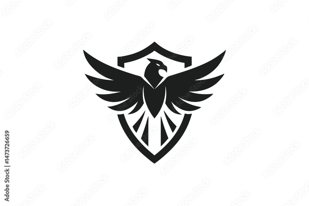 Obraz premium Iconic Monochromatic Bird Emblem