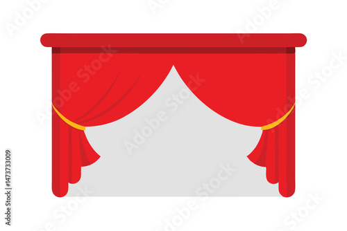 Red Curtain Cornice Decor Domestic Fabric Interior Design