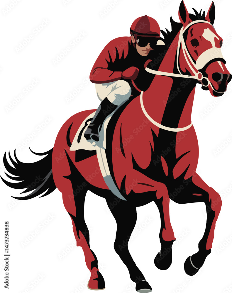 Fotografie Kentucky Derby Horses Vector Art