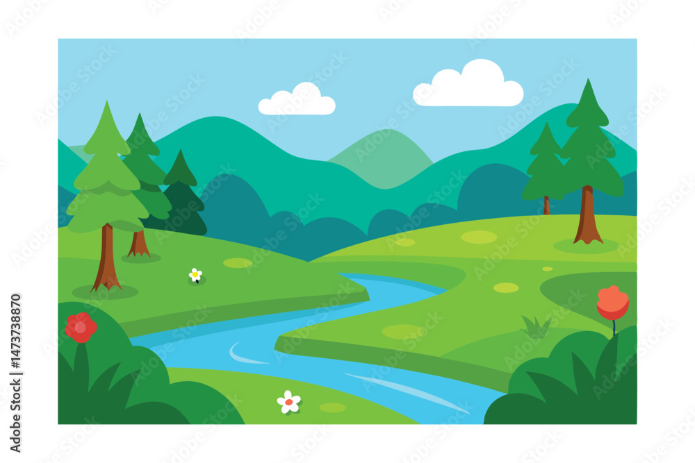 Fototapeta premium landscape with mountains and blue sky