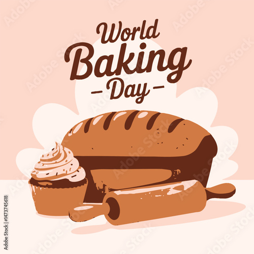World Baking Day Minimal Vector Design